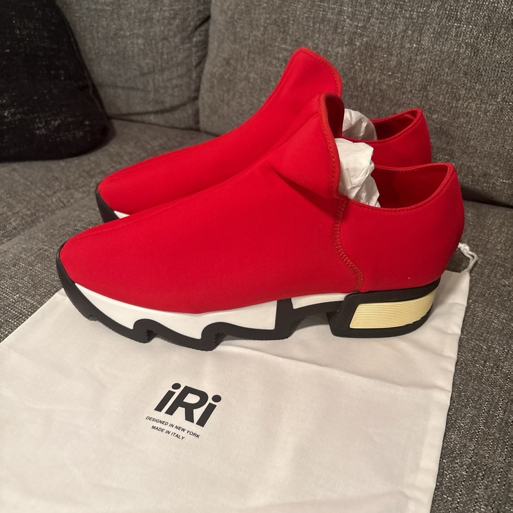 Women's Red Slip-On Sneakers